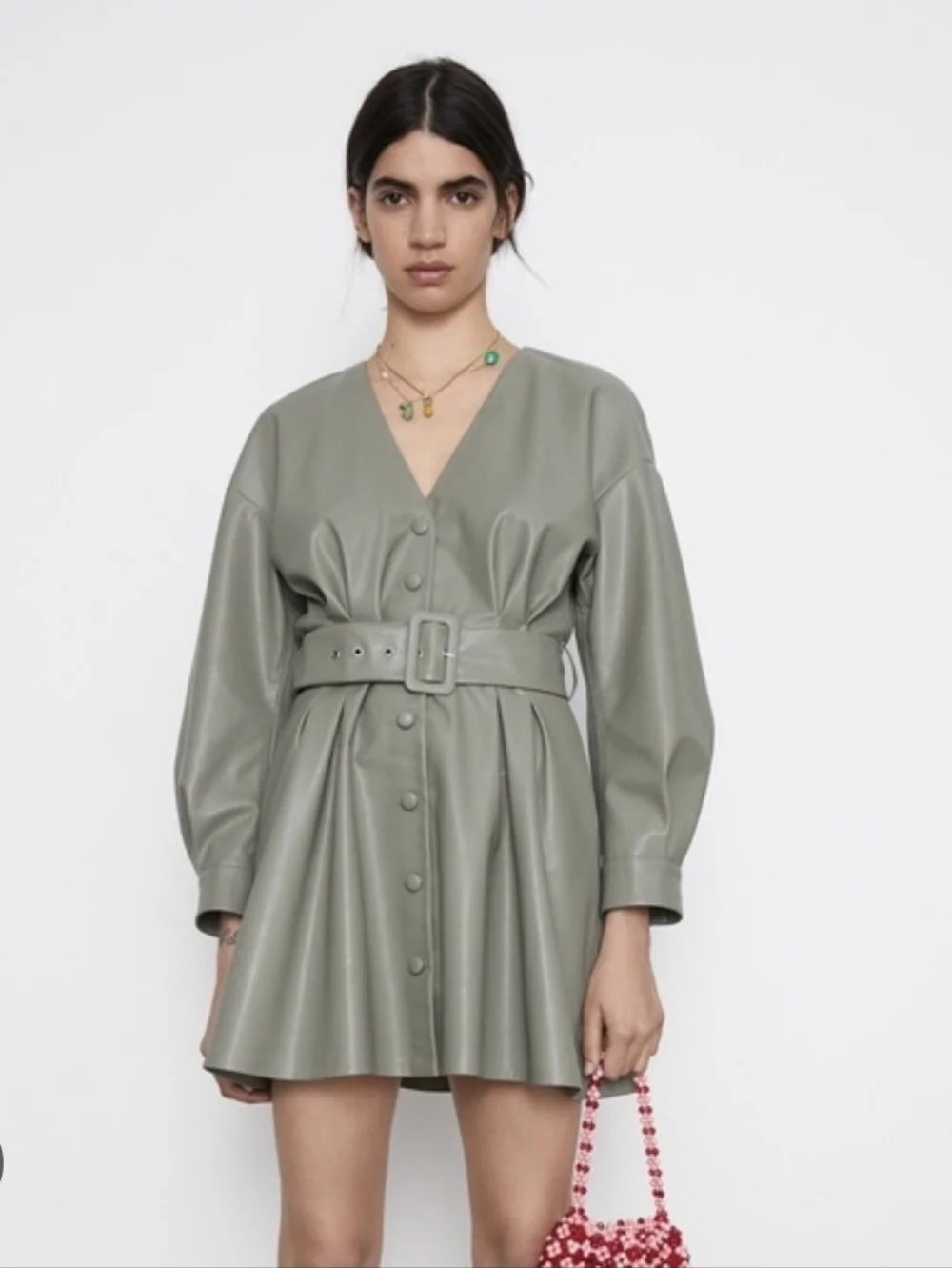 zara leather green dress Preowned khaki leather dress with ruched sides. Size EUR S (SA 32) Condition: very good R1 900 Disclaimers: We sell pre-loved clothing and are not affiliated with or endorsed by any of